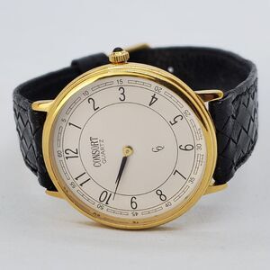 Consort Women's‎ Watch 32MM White Dial Black Leather Bands New Battery